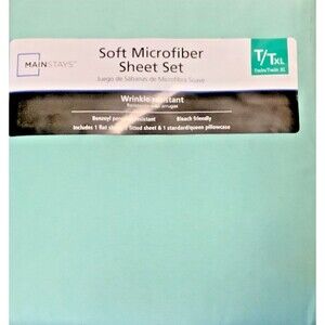 Mainstays Soft Microfiber 3 pc Sheets Set~Wrinkle Resist~Twin/TXL~Mint Green~NEW